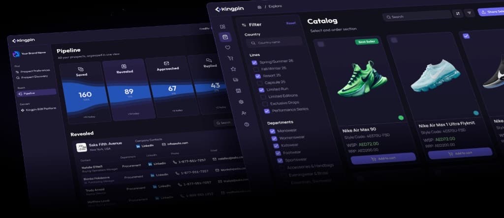Kingpin AI B2B retail platform interface